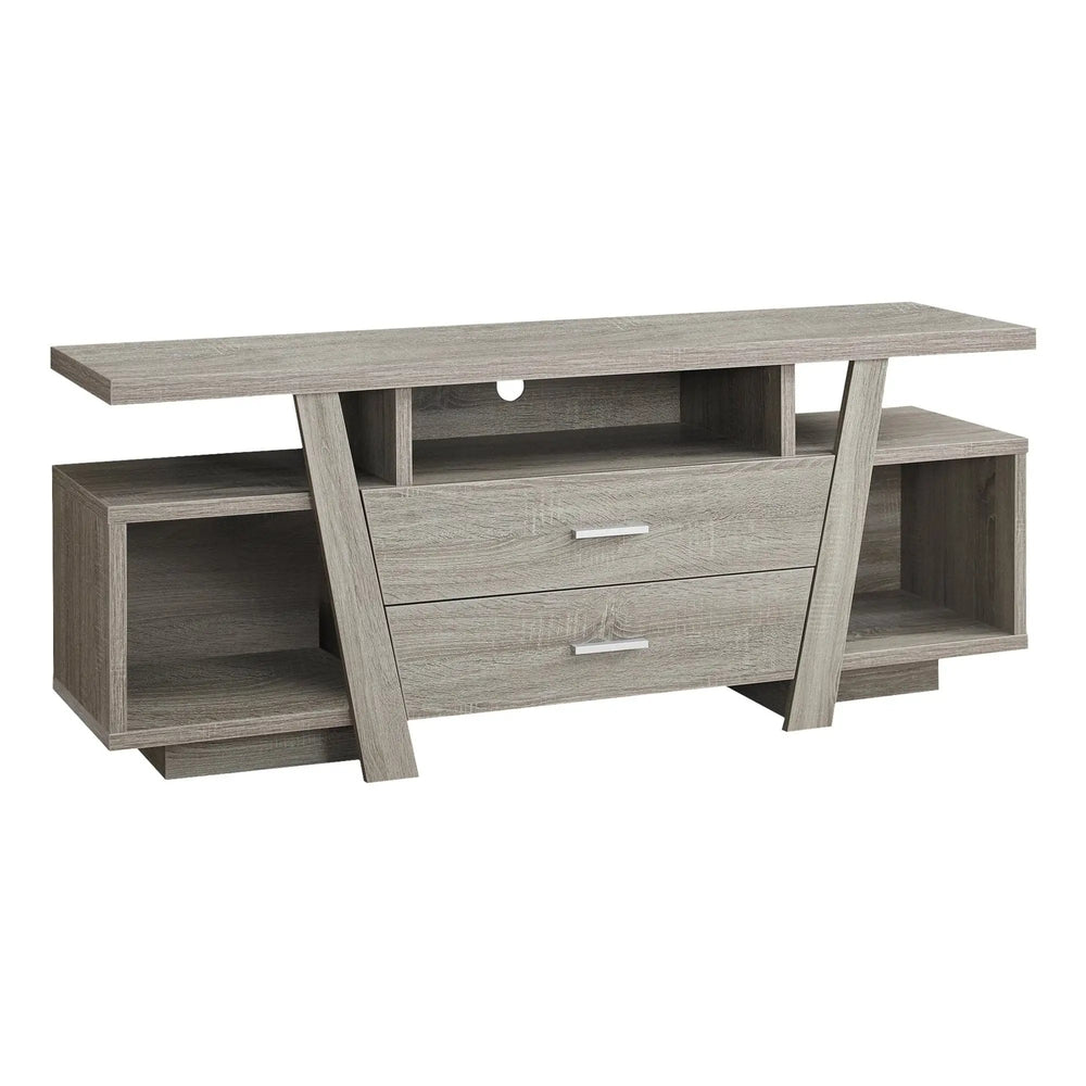 60" Deep Taupe Open Shelving TV Stand - Homeroots - Flyclothing LLC