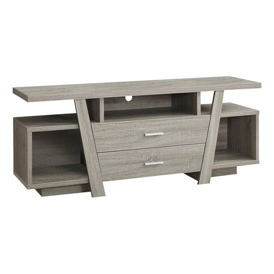 60" Deep Taupe Open Shelving TV Stand - Homeroots