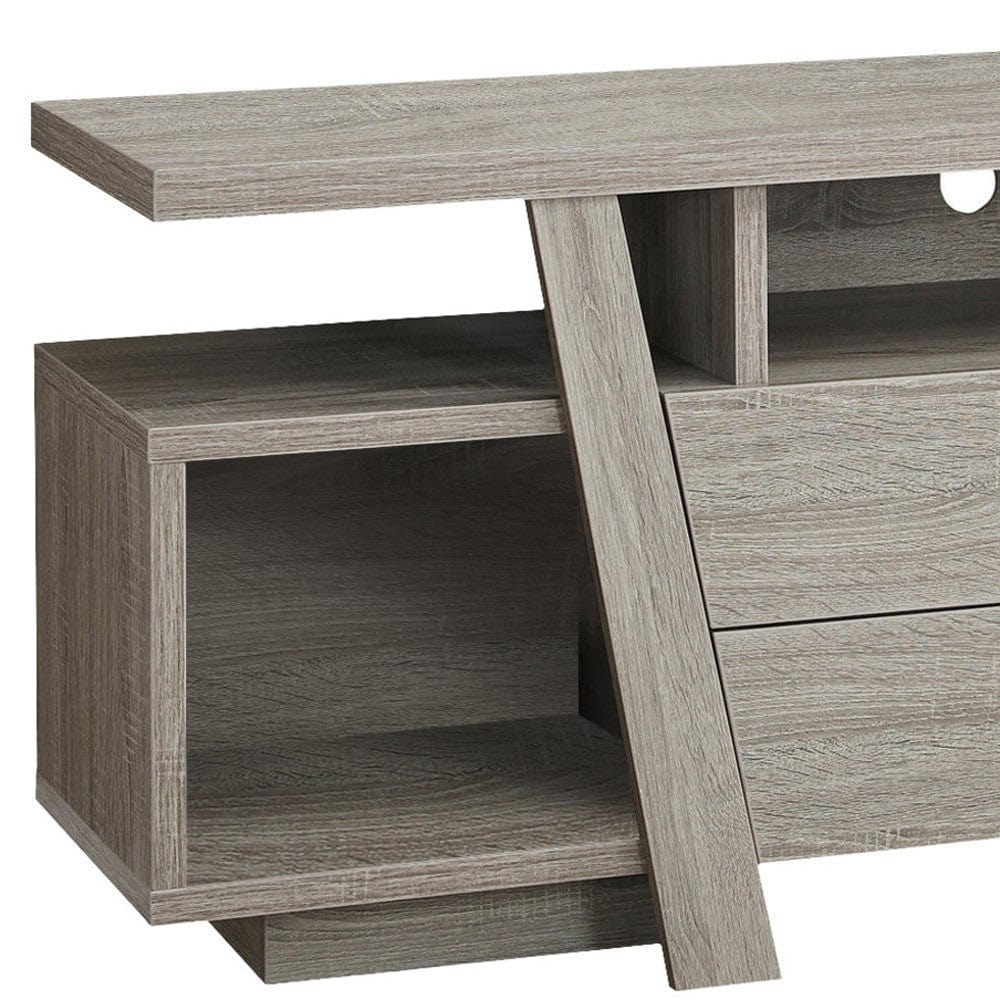 60" Deep Taupe Open Shelving TV Stand - Homeroots - Flyclothing LLC