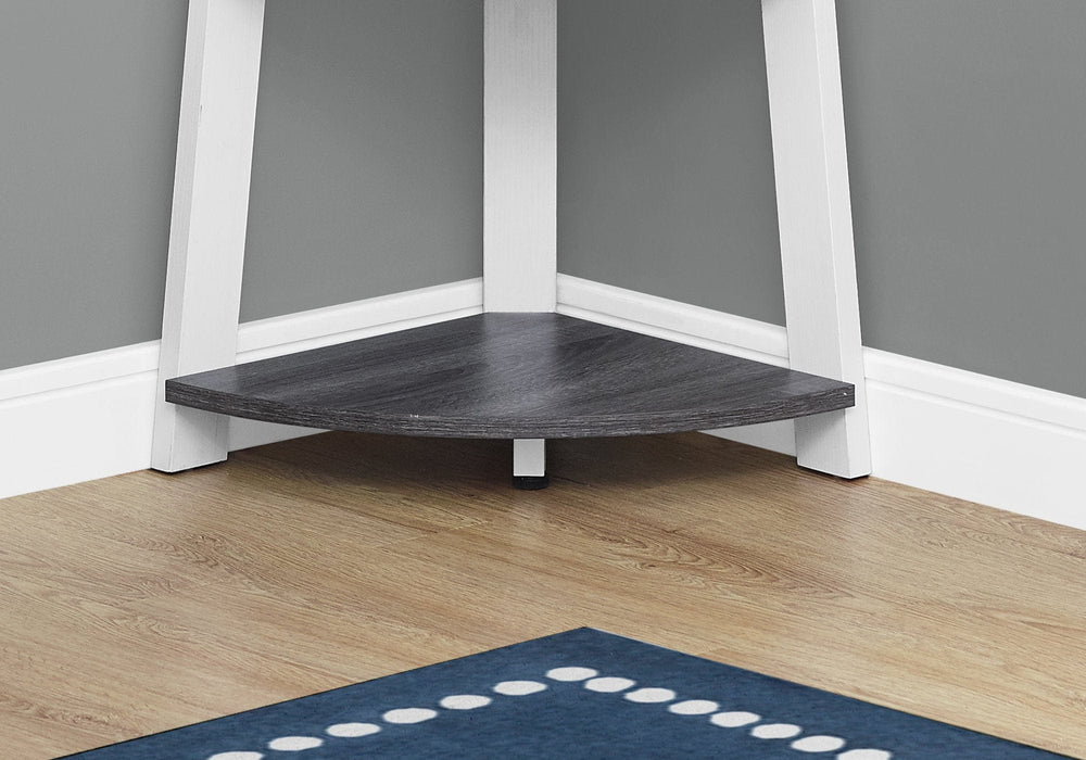 71" Gray and White Wood Corner Bookcase - Homeroots - Flyclothing LLC