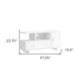 47" White Cabinet Enclosed Storage TV Stand - Homeroots - Flyclothing LLC