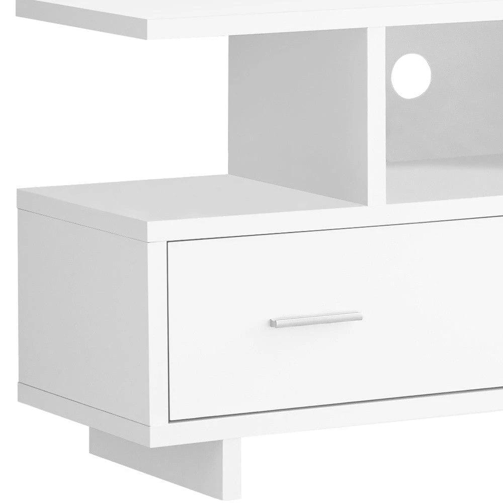 47" White Cabinet Enclosed Storage TV Stand - Homeroots - Flyclothing LLC