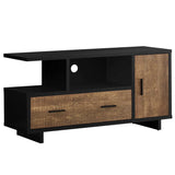 47" Brown and Black Cabinet Enclosed Storage TV Stand - Homeroots - Flyclothing LLC