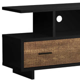 47" Brown and Black Cabinet Enclosed Storage TV Stand - Homeroots - Flyclothing LLC