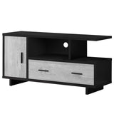 47" Black and Gray Open Shelving TV Stand - Homeroots - Flyclothing LLC