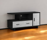 47" Black and Gray Open Shelving TV Stand - Homeroots - Flyclothing LLC