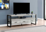 59" Black and Gray Cabinet Enclosed Storage TV Stand - Homeroots - Flyclothing LLC