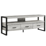 59" Black and Gray Cabinet Enclosed Storage TV Stand - Homeroots - Flyclothing LLC