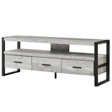 59" Black and Gray Cabinet Enclosed Storage TV Stand - Homeroots - Flyclothing LLC