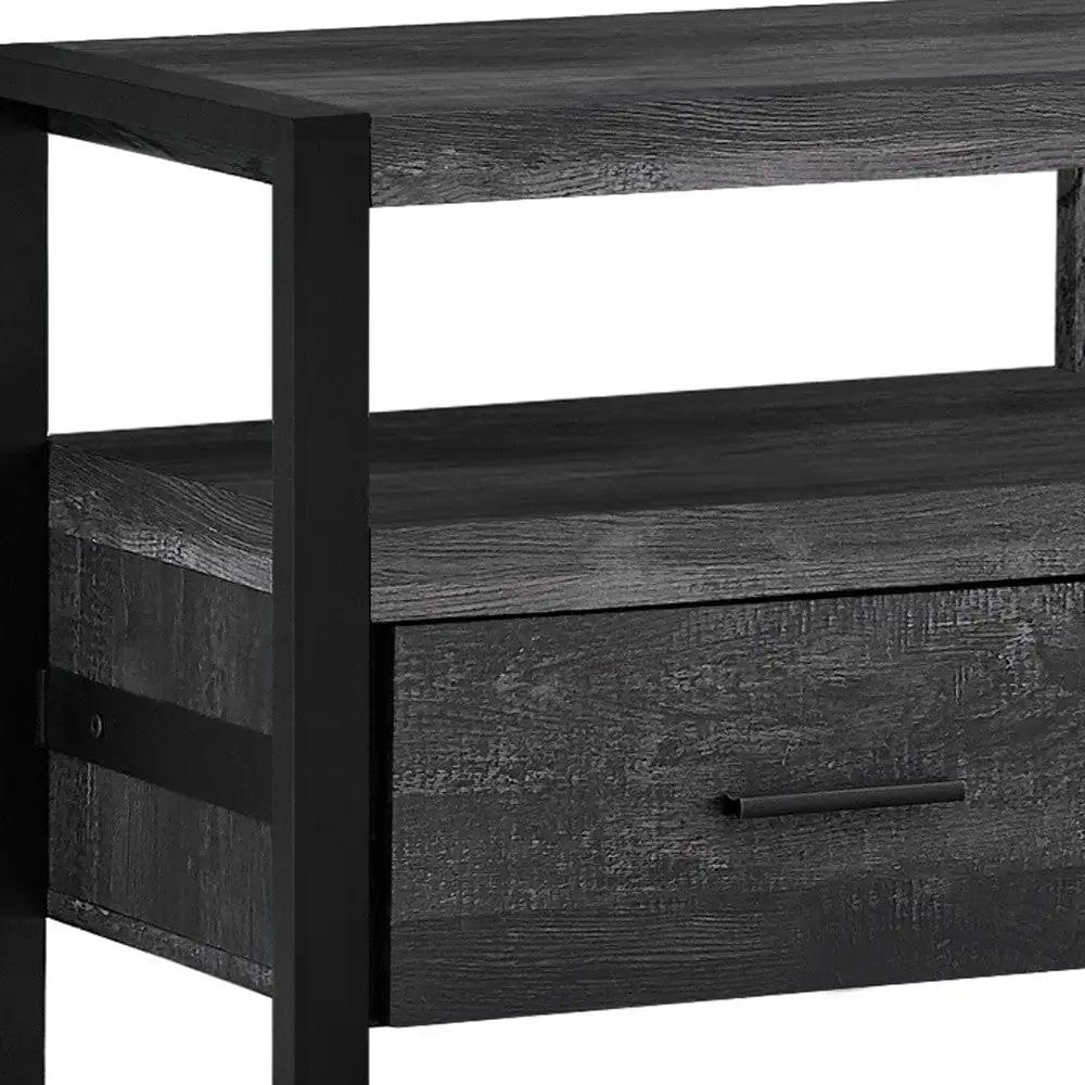 59" Black Cabinet Enclosed Storage TV Stand - Homeroots - Flyclothing LLC