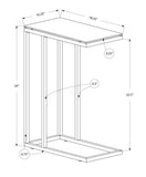18.25" X 10.25" X 24" White Metal Tempered Glass Accent Table - Homeroots - Flyclothing LLC