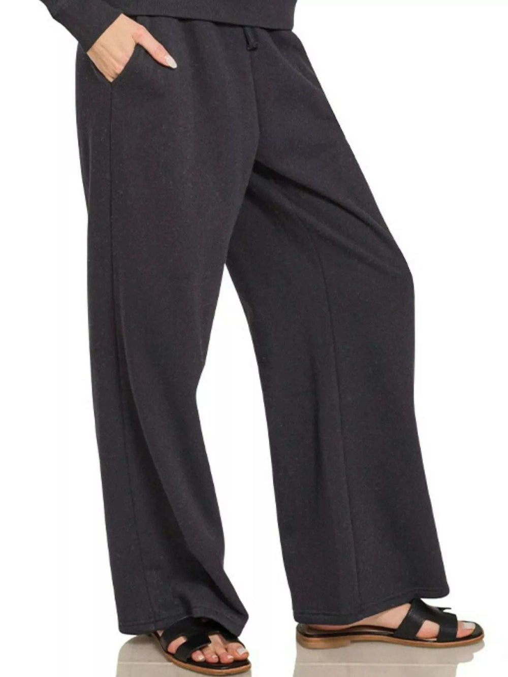Zenana Fleece Long Sleeve Top and Sweatpants Set - Trendsi - Flyclothing LLC