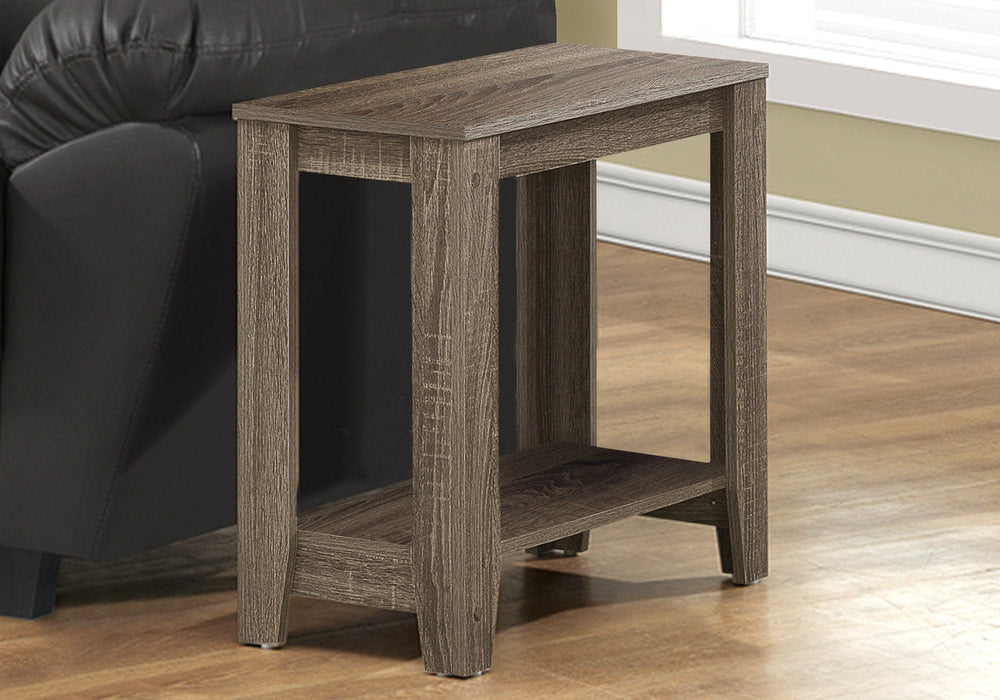 22" Deep Taupe End Table With Shelf - Homeroots - Flyclothing LLC