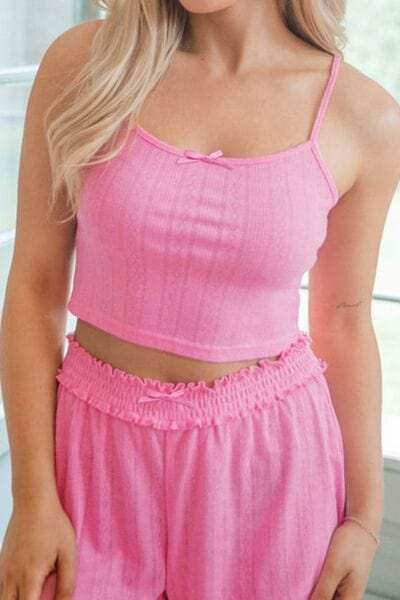 Button Down Cardigan, Cami and Shorts Set - Trendsi - Flyclothing LLC