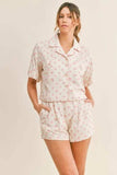 MABLE Polka Dot Collar Crop Top and Short Lounge Set - Trendsi - Flyclothing LLC