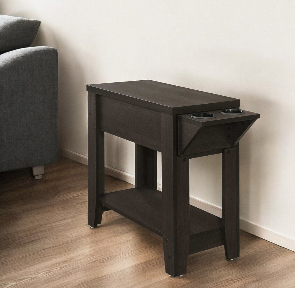 23" Brown Wood End Table With Shelf - Homeroots - Flyclothing LLC