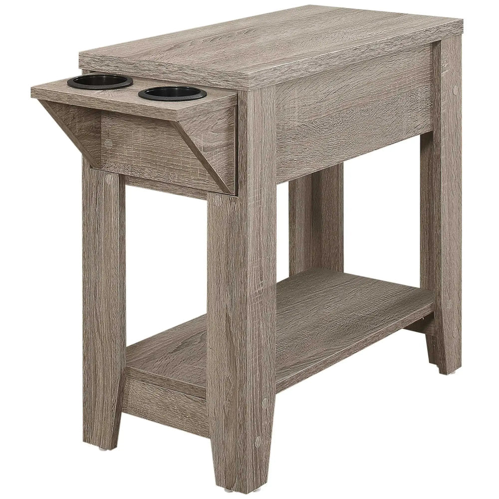 23" Taupe Wood End Table With Shelf - Homeroots - Flyclothing LLC