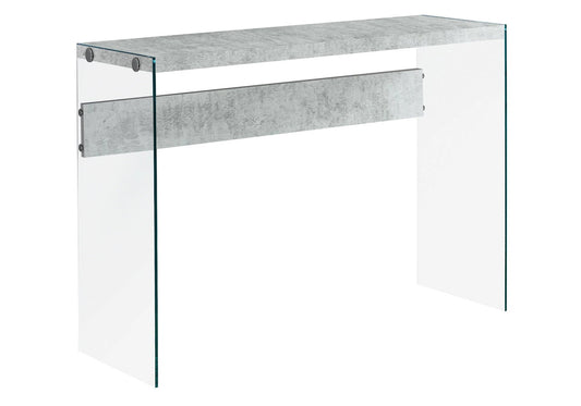 44" Gray And Clear Solid Console Table - Homeroots