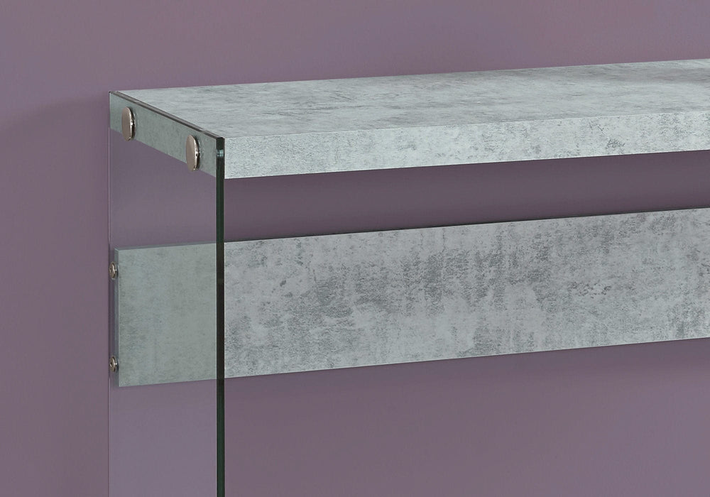 44" Gray And Clear Solid Console Table - Homeroots - Flyclothing LLC