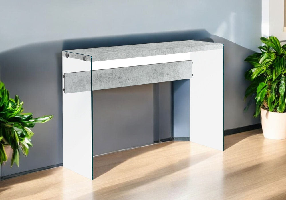44" Gray And Clear Solid Console Table - Homeroots - Flyclothing LLC