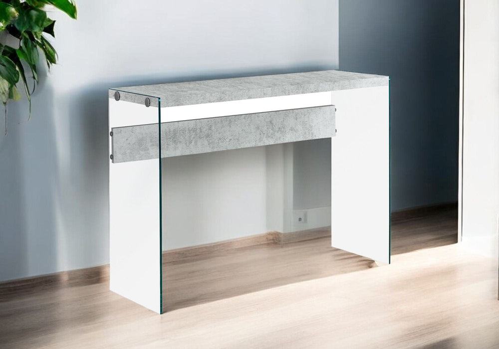 44" Gray And Clear Solid Console Table - Homeroots - Flyclothing LLC