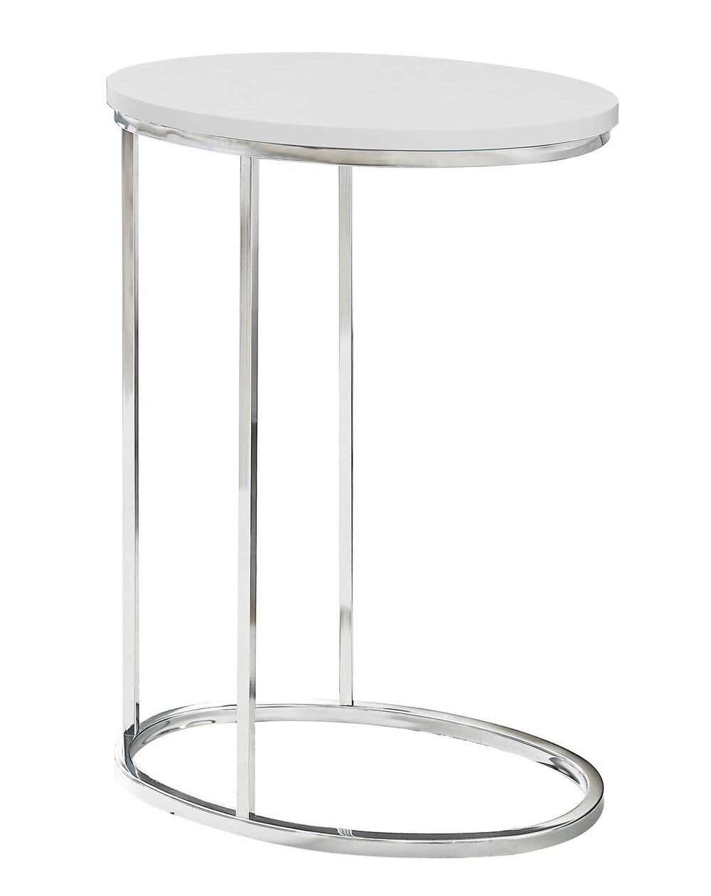 18.5" X 12" X 25" White Particle Board Metal Accent Table - Homeroots - Flyclothing LLC