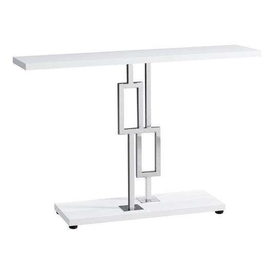 47" White Floor Shelf Console Table With Storage - Homeroots