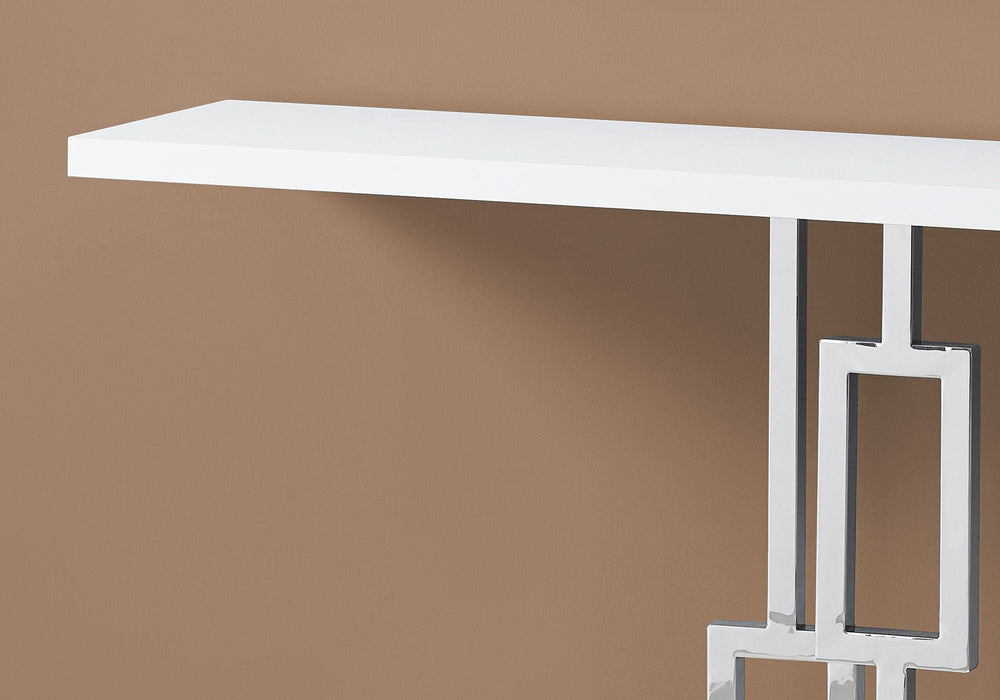 47" White Floor Shelf Console Table With Storage - Homeroots - Flyclothing LLC