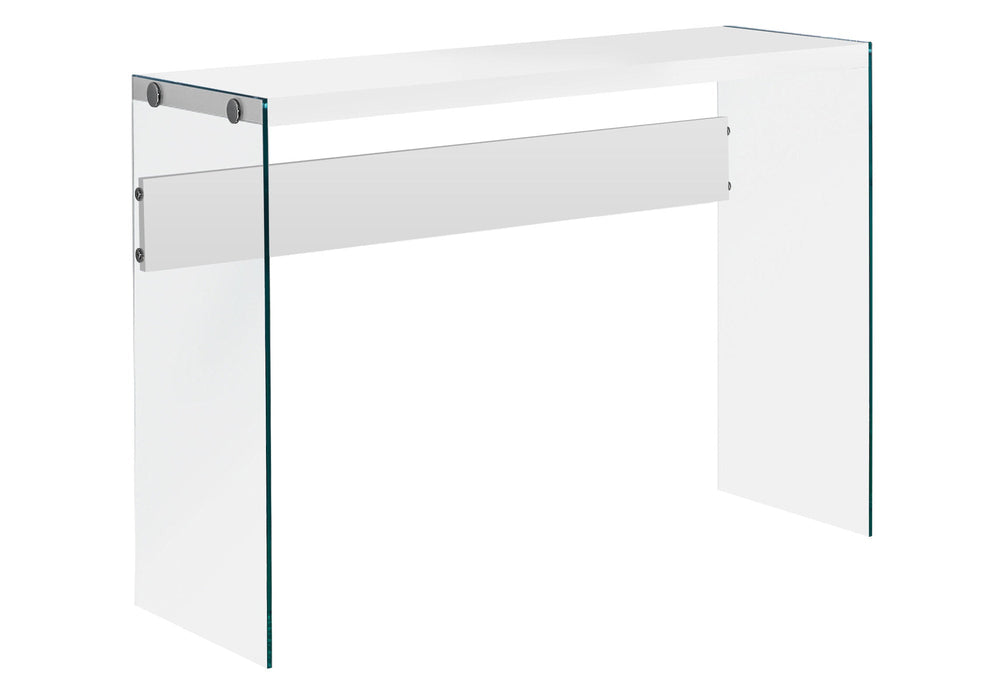 44" White and Clear Solid Console Table - Homeroots - Flyclothing LLC