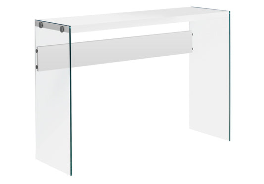 44" White and Clear Solid Console Table - Homeroots