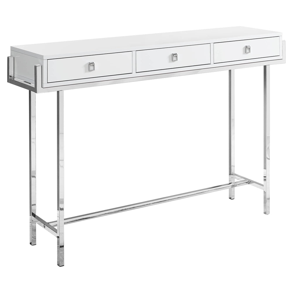 48" White and Silver Console Table And Drawers - Homeroots - Flyclothing LLC