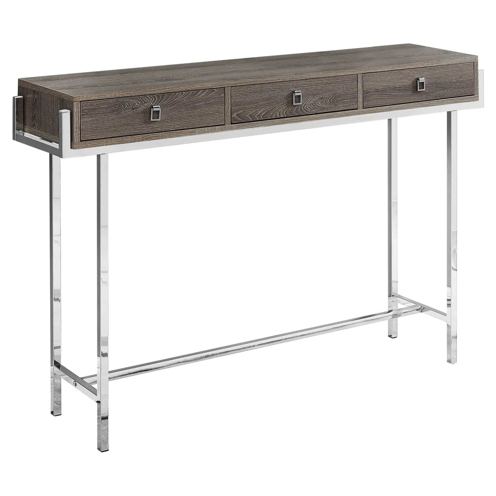 48" Taupe and Silver Console Table And Drawers - Homeroots - Flyclothing LLC