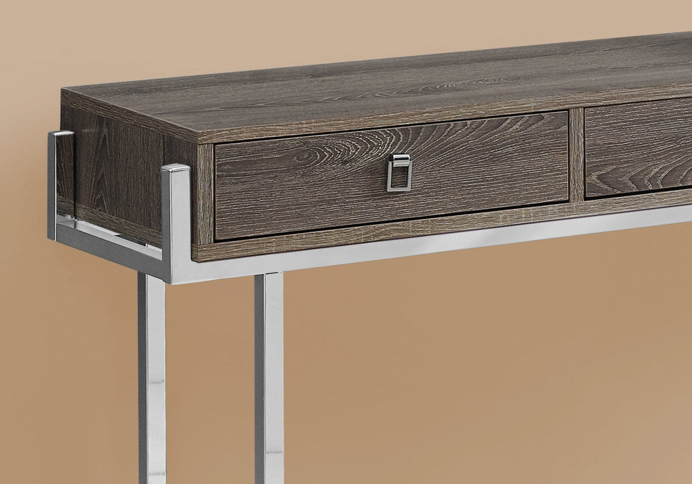 48" Taupe and Silver Console Table And Drawers - Homeroots - Flyclothing LLC