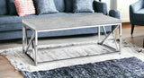 47" Gray And Silver Iron Coffee Table - Homeroots - Flyclothing LLC