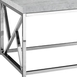 47" Gray And Silver Iron Coffee Table - Homeroots - Flyclothing LLC