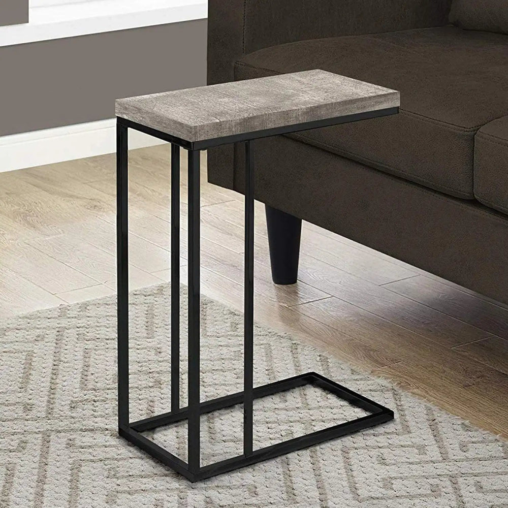 18.25" X 10.25" X 25.25" Taupeblack Particle Board Metal Accent Table - Homeroots - Flyclothing LLC