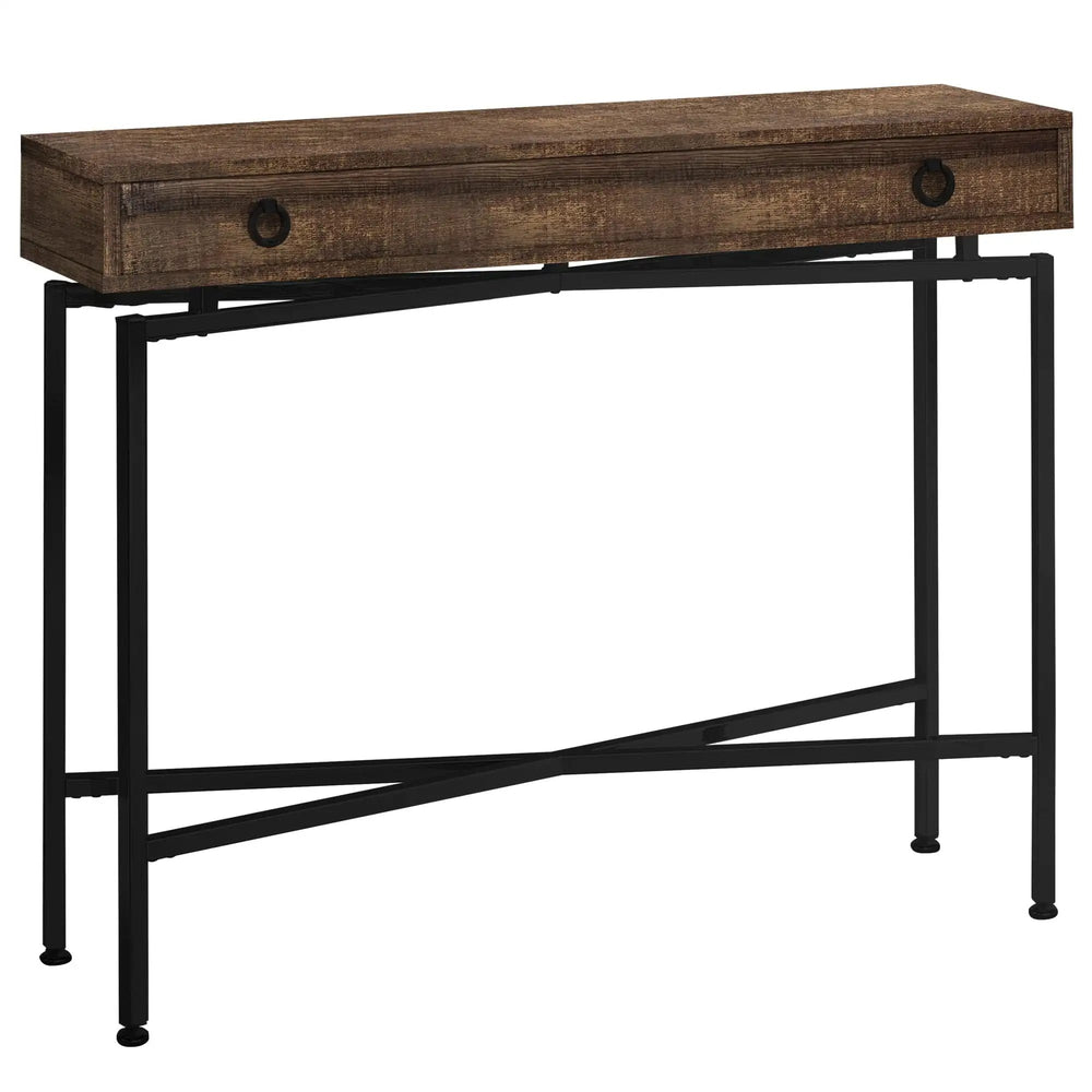 43" Brown And Black Cross Leg Console Table - Homeroots - Flyclothing LLC