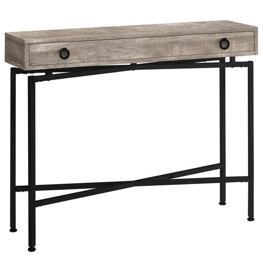 43" Taupe And Black Cross Leg Console Table - Homeroots