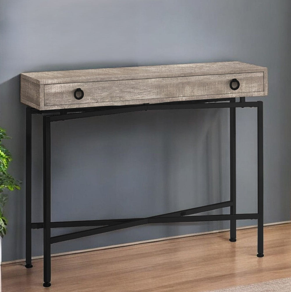 43" Taupe And Black Cross Leg Console Table - Homeroots - Flyclothing LLC