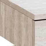 23" Gold And Beige Wood And Metal End Table With Drawer - Homeroots - Flyclothing LLC