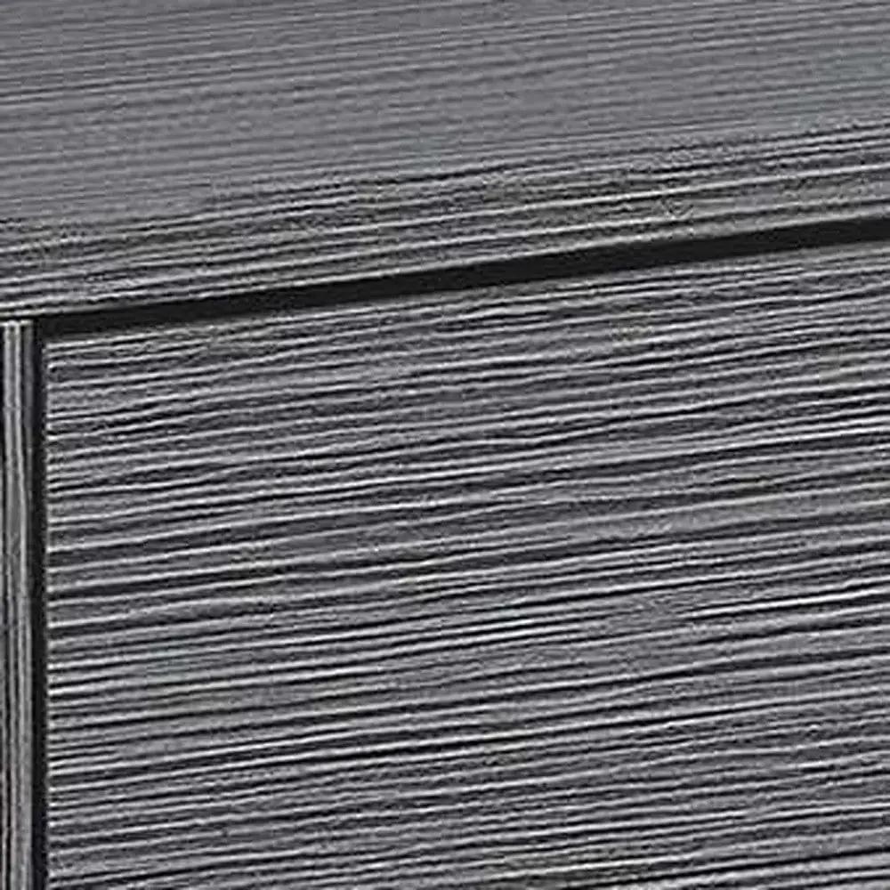 24" Silver And Gray Wood And Metal End Table With Drawer And Shelf - Homeroots