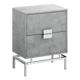 24" Silver And Gray End Table With Two Drawers - Homeroots - Flyclothing LLC