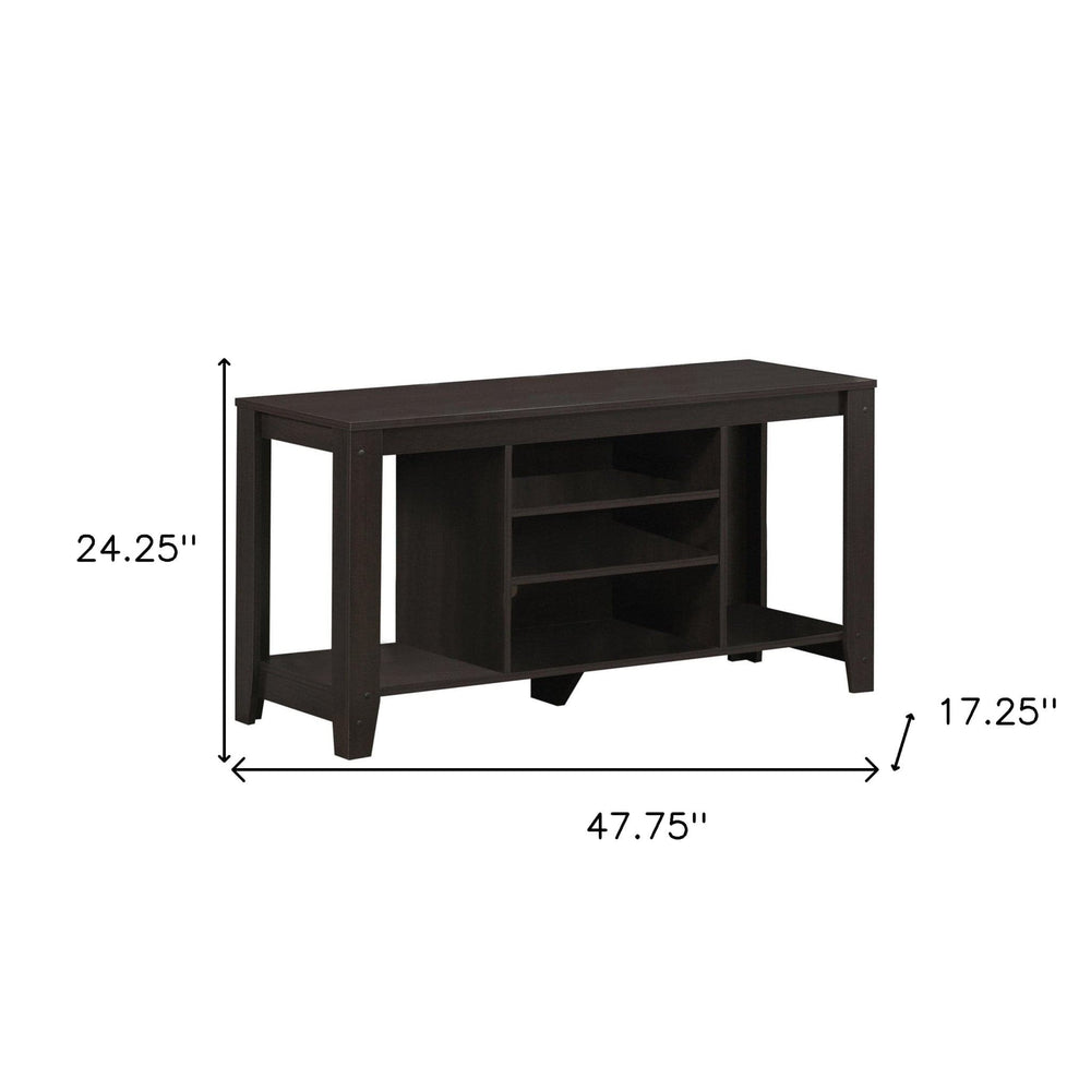 48" Dark Brown Open shelving TV Stand - Homeroots - Flyclothing LLC