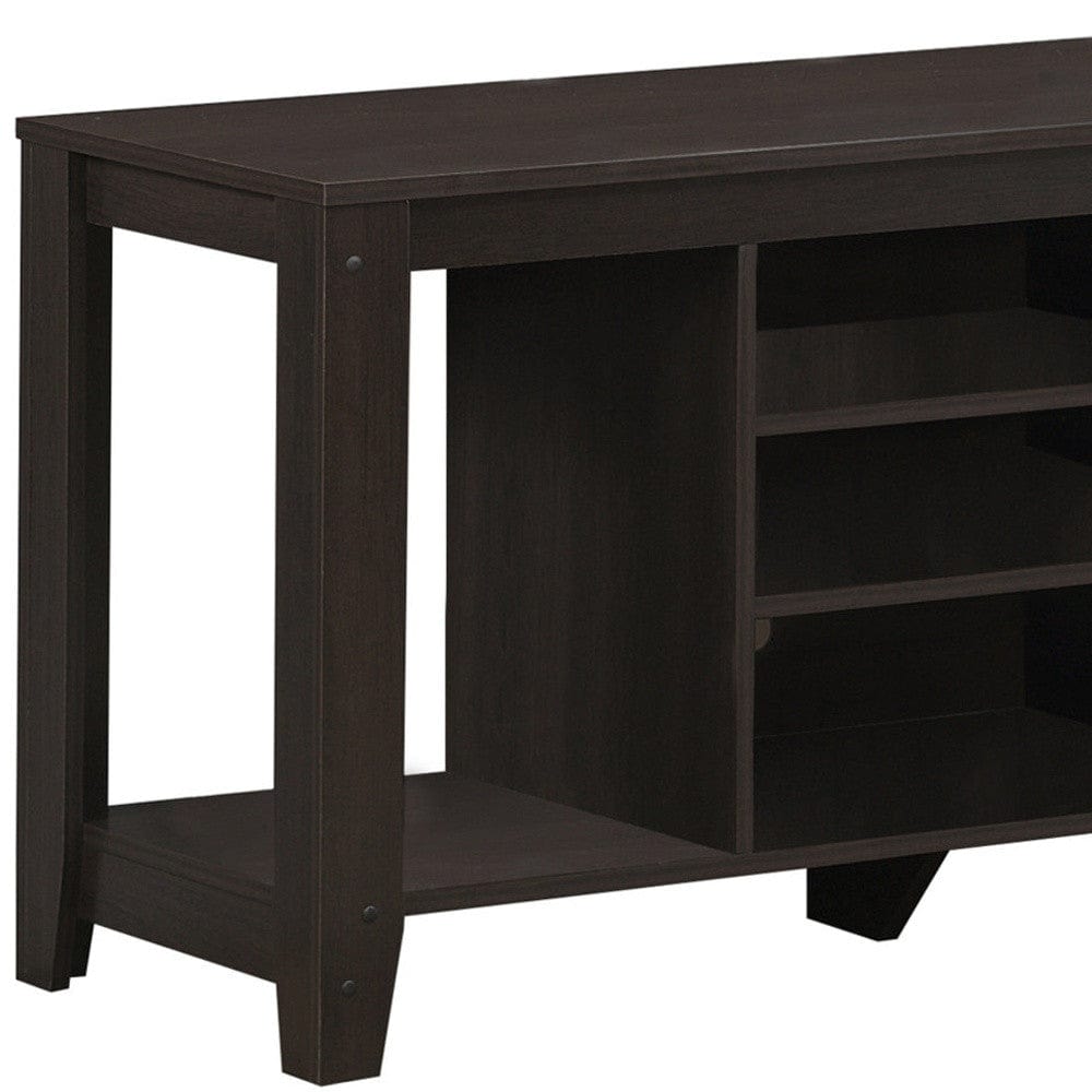 48" Dark Brown Open shelving TV Stand - Homeroots - Flyclothing LLC