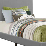 Solid Wood Twin Gray Upholstered Faux Leather Bed - Homeroots - Flyclothing LLC