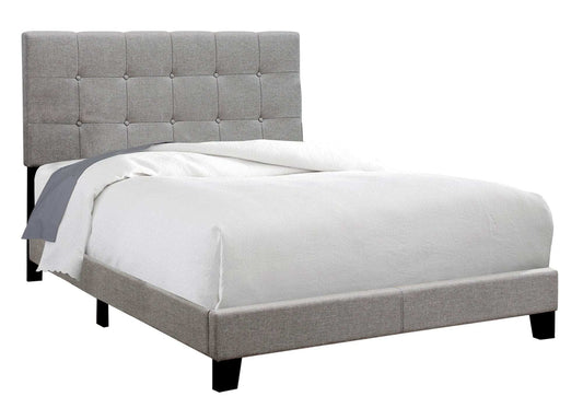 Gray Solid and Manufactured Wood Full Upholstered Linen Bed Frame - Homeroots - Flyclothing LLC