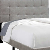 Gray Solid and Manufactured Wood Full Upholstered Linen Bed Frame - Homeroots - Flyclothing LLC