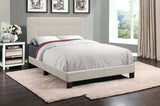 Beige Solid Wood Tufted Upholstered Linen Bed Frame - Homeroots - Flyclothing LLC