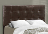 Brown Solid and Manufactured Wood Full Upholstered Faux Leather Bed Frame - Homeroots - Flyclothing LLC