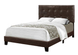 Brown Solid and Manufactured Wood Full Upholstered Faux Leather Bed Frame - Homeroots - Flyclothing LLC